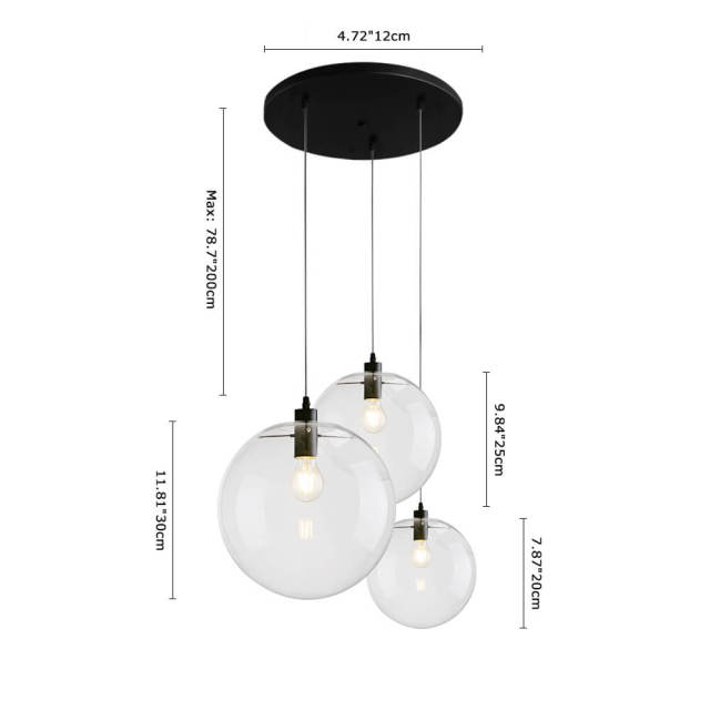 Northern Modern 1 Light Globe Pendant Lamp with Hand-blown Glass Shade for Kitchen Restaurant Bar