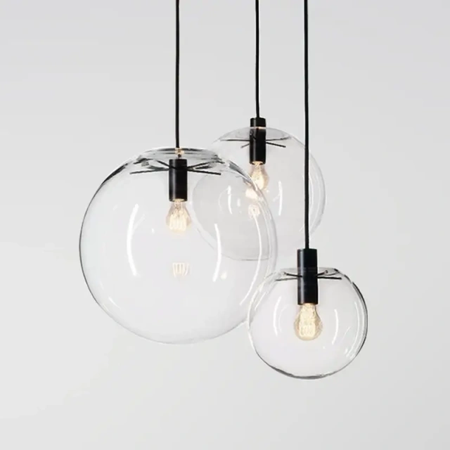 Northern Modern 1 Light Globe Pendant Lamp with Hand-blown Glass Shade for Kitchen Restaurant Bar