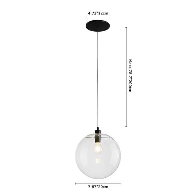 Northern Modern 1 Light Globe Pendant Lamp with Hand-blown Glass Shade for Kitchen Restaurant Bar