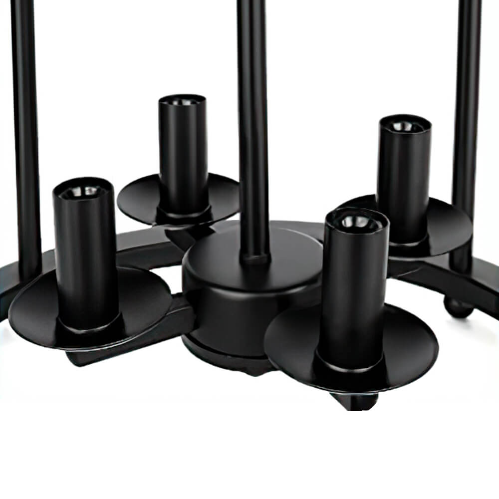 Modern Farmhouse Metal Drum Semi Flush Mount Black Open Cage Ceiling Light  Fixture