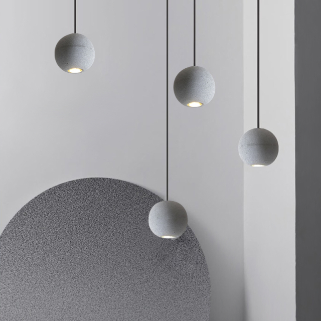 Nordic Industrial Style Star Moon Pendant Light Coment Ball Chandelier For Bar/ Restaurant