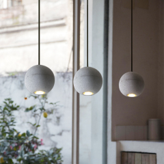 Nordic Industrial Style Star Moon Pendant Light Coment Ball Chandelier For Bar/ Restaurant