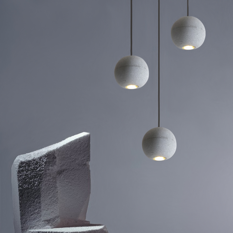 Nordic Industrial Style Star Moon Pendant Light Coment Ball Chandelier For Bar/ Restaurant
