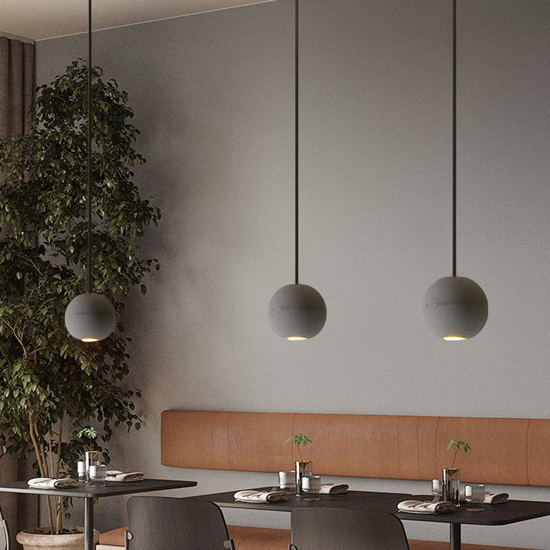 Nordic Industrial Style Star Moon Pendant Light Coment Ball Chandelier For Bar/ Restaurant