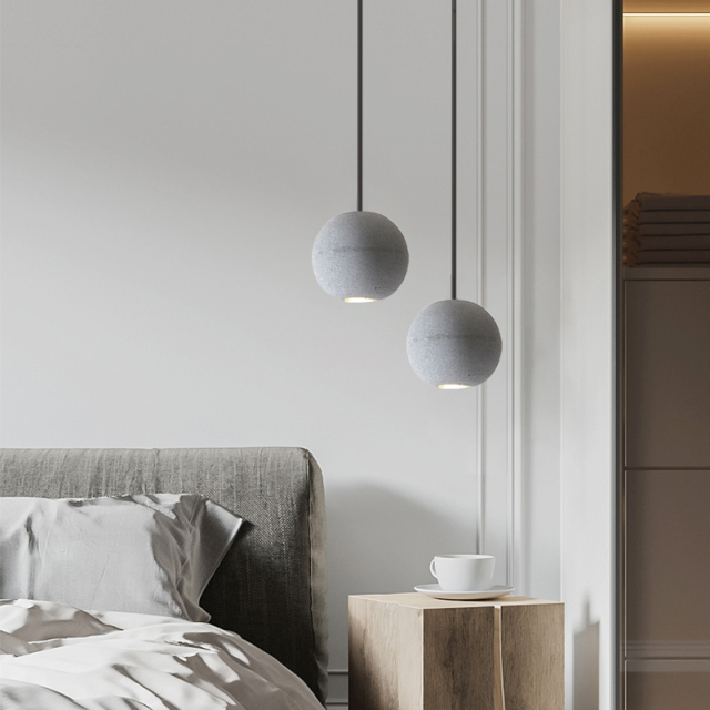 Nordic Industrial Style Star Moon Pendant Light Coment Ball Chandelier For Bar/ Restaurant