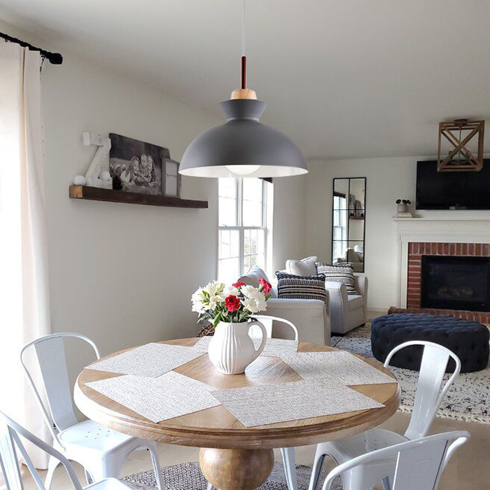 Modern Dome Shaped 1 Light 11.02"W Pendant Light Overhead Kitchen Lighting for Dining Room Kitchen Island