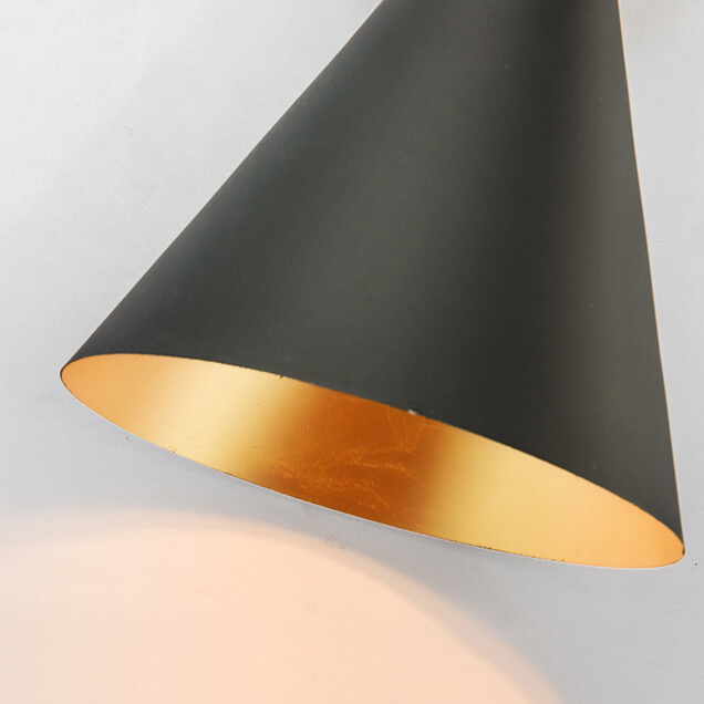Mid Century Modern 2 Light Up and Down Wall Sconce in Black/Brass