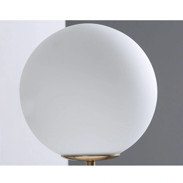 Modern Milk Globe Wall Sconce Lighting in Brass Finish with Blown Glass Opal Diffuser for Bedroom Hallway