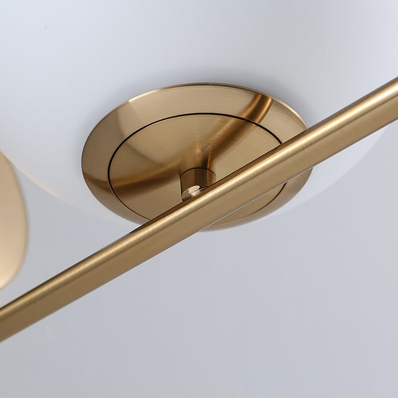 Modern Milk Globe Wall Sconce Lighting in Brass Finish with Blown Glass Opal Diffuser for Bedroom Hallway