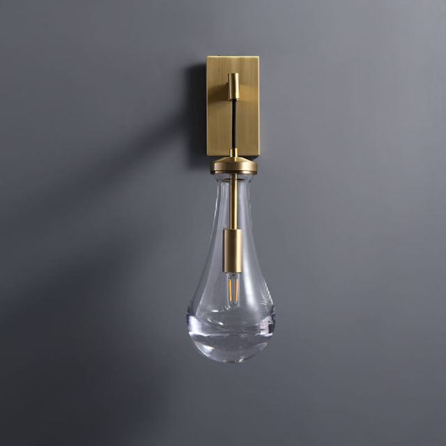 Modern Water Drop Shaped Glass Vase Wall Sconce for Living Room Study Room Bedroom Bedside