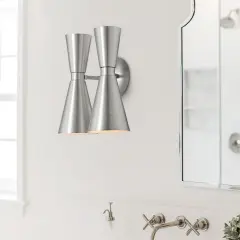 4-Light Modern Hourglass Wall Sconces Starry Wall Lamp in Silver Finish for Living / Bedroom /Hallway