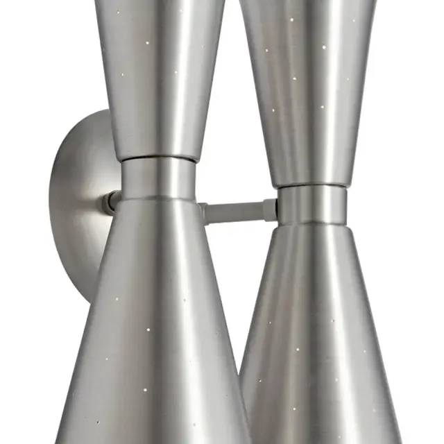 2-Light Modern Hourglass Wall Sconces Starry Wall Lamp in Silver/ Brass+Silver Finish for Living /Dining Room /Hallway