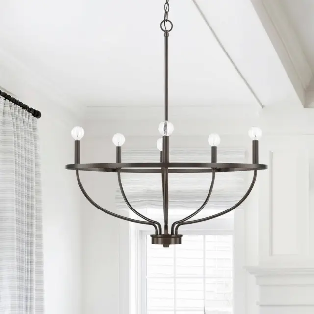 Minimalist Modern 6 Lights Candle Style Empire Chandelier for Living Room Dining Room Kitchen