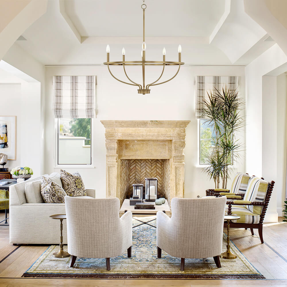 Minimalist Modern 6 Lights Candle Style Empire Chandelier for Living Room Dining Room Kitchen