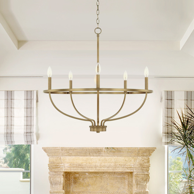 Minimalist Modern 6 Lights Candle Style Empire Chandelier for Living Room Dining Room Kitchen