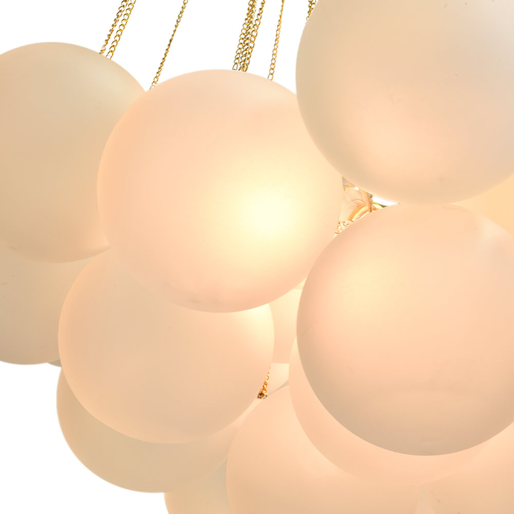Modern Frosted Globe Bubble Chandelier Cluster Glass Ball Pendant Light Fixture for Dining Room/ Living Room