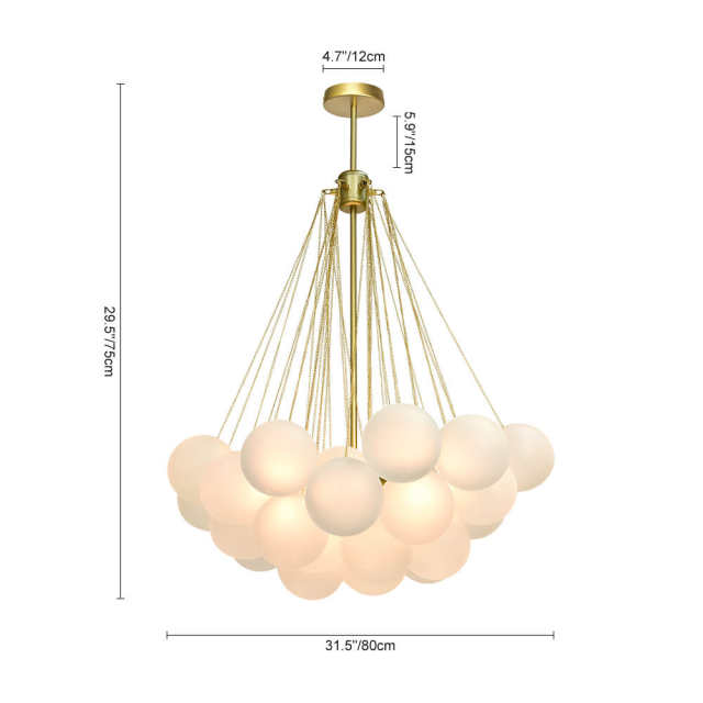 Modern Chic Hanging Frosted Soap Bubble Cloud Chandelier Pendant Light for Living Room/ Dining Room/ Kitchen/ Bedroom