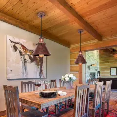 Farmhouse Vintage 1 Light Hanging Cone Pendant Light in Antique Finish Over Kitchen Island Sink Dining Table