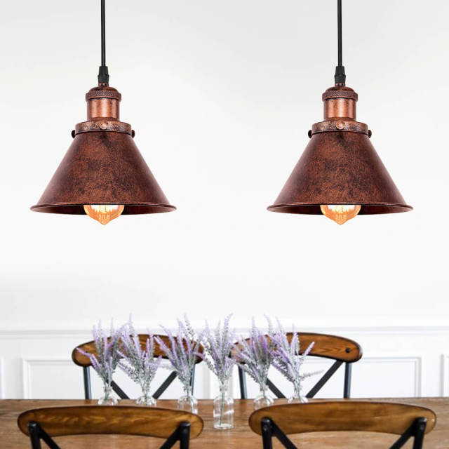 Retro Industrial Style 1 Light Pendant Light in Antique Copper Finish