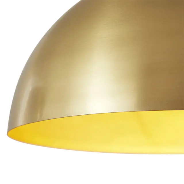 Mid-Century Modern 11 4/5" Brass Dome Pendant Light for Kitchen Island and Dining Room