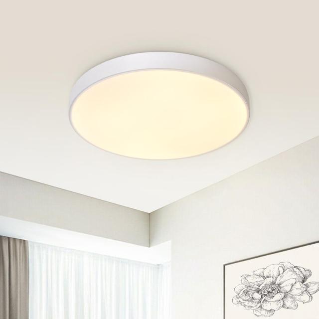 Modern LED Lighting Ultra-thin Round Flush Mount Ceiling Lights in Black/White for Kid's Room Bedroom Entryway Living Room, Multiple Color