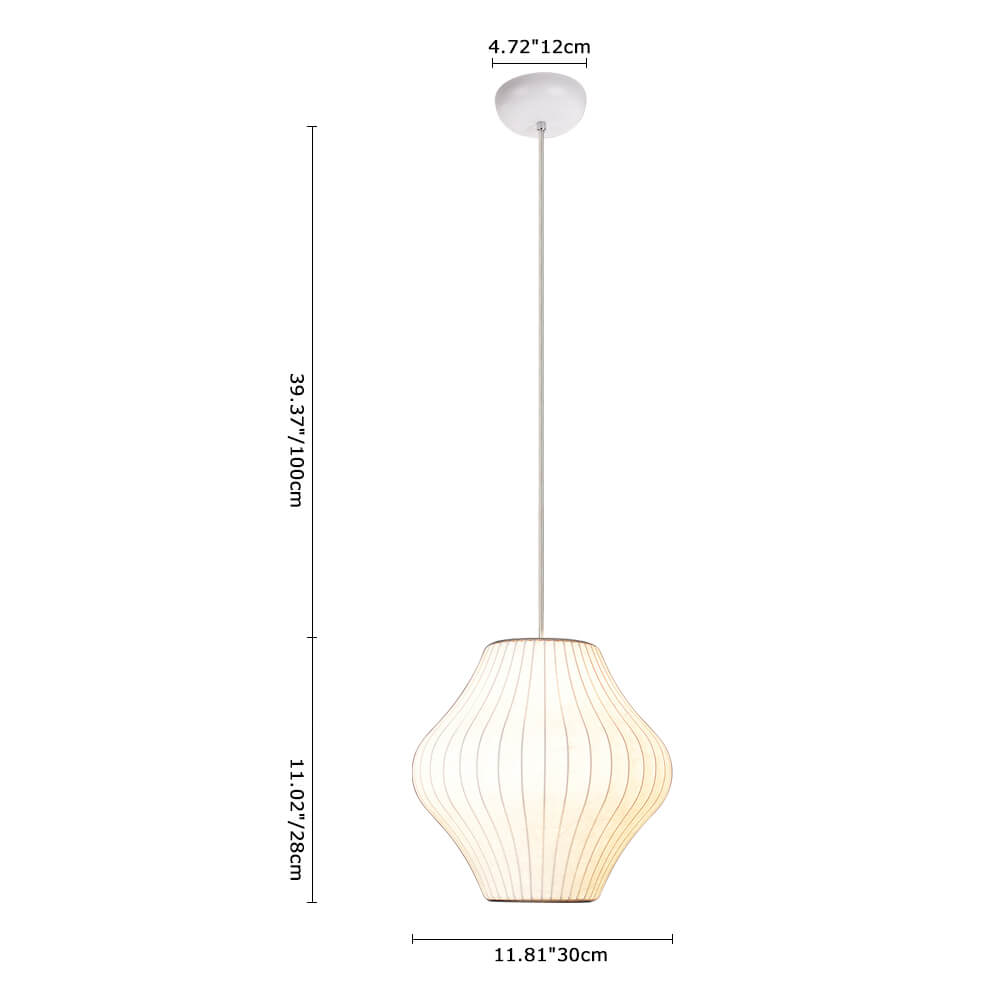 Modern Minimalist Natural Silk White Hanging Pendant Light for Dining / Living Room Bedroom