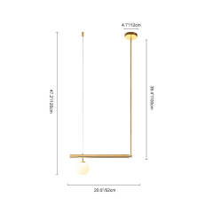 Mid Century Modern Linear Suspension Chandelier with Opal Globes for Kitchen Island Dining Table