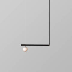 Mid Century Modern Linear Suspension Chandelier with Opal Globes for Kitchen Island Dining Table