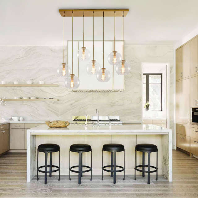 Modern Mid-Century 7-Lights Cluster Bubble Glass Globe Shade ...