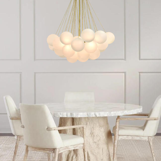 Modern Contemporary Cluster Frosted Bubble Chandelier Pendant Light for Dining Room/ Living Room/ Bathroom