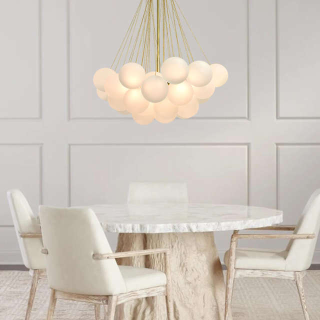 Modern Frosted Globe Bubble Chandelier Cluster Glass Ball Pendant for Dining Room/ Living Room/