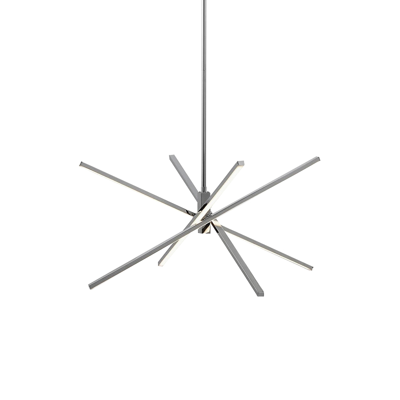 Modern 4-Light LED Cross Arms Sputnik Chandelier in Matt Black/ Aged Brass/ Chrome Finish for Home Office Dining Room Living Room