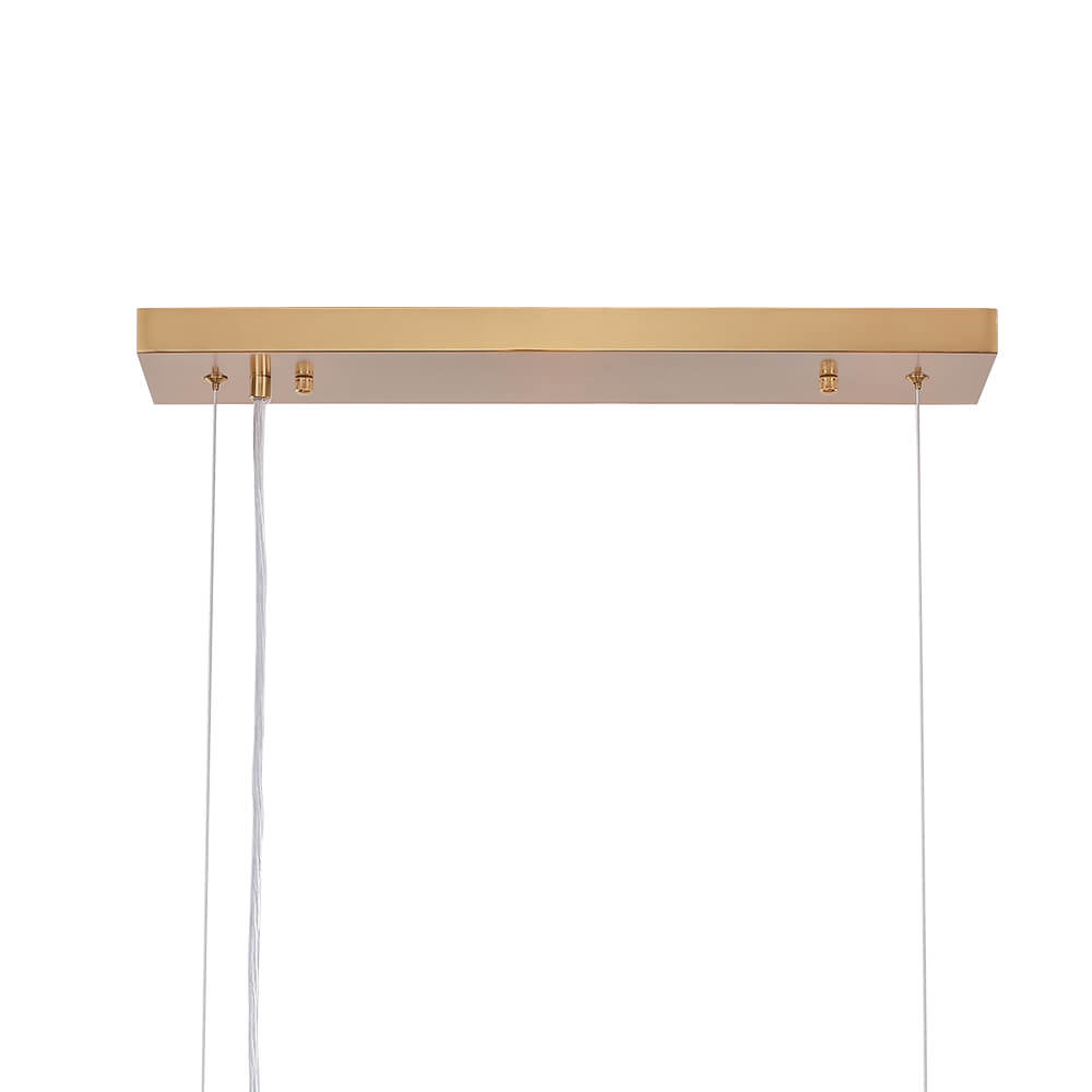 Mid Century Modern 8 Lights Clear/Smokey Glass Bubble Linear Chandelier for Dining Room Living Room
