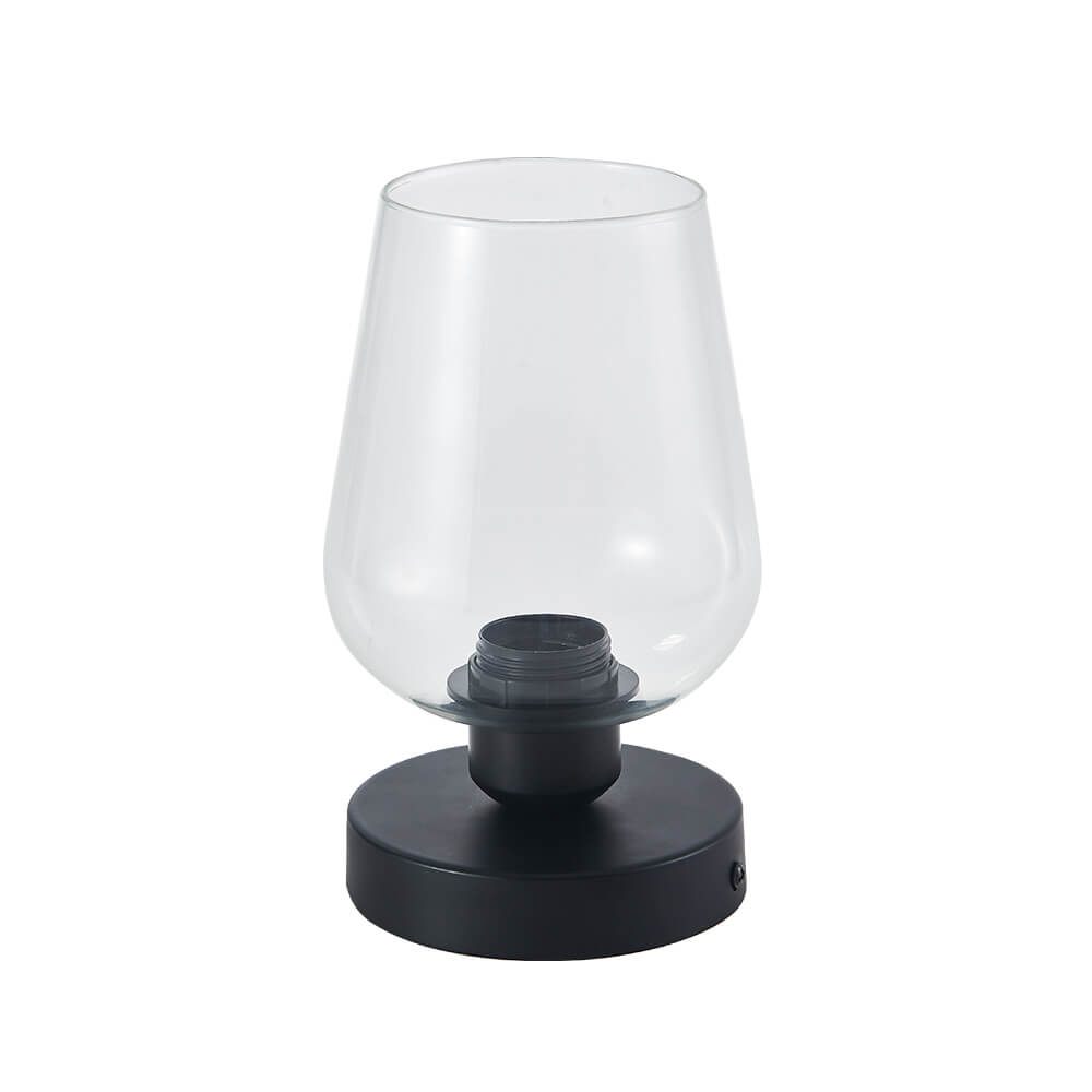 1-Light Minimalist Modern Small Semi Flush Mount Ceiling Light with Clear Wine Glass Shade for Kitchen/ Bedroom/ Hallway