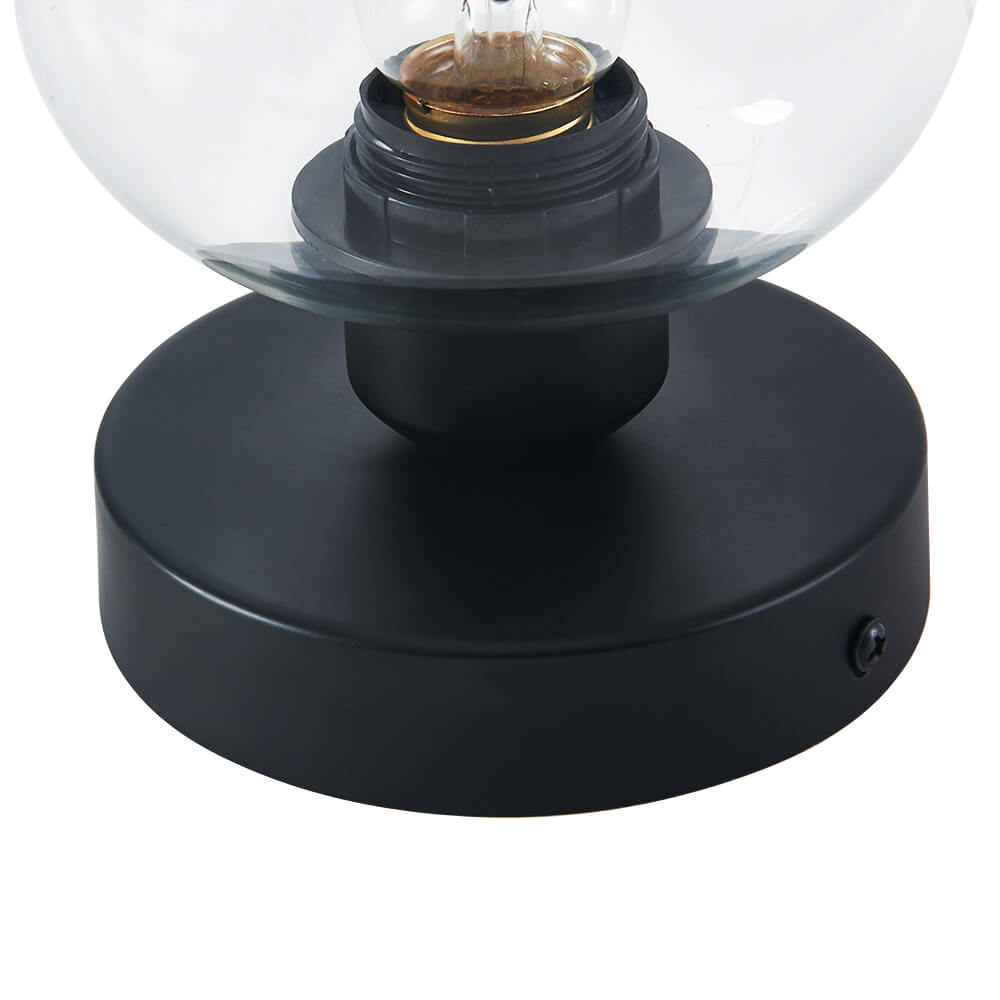 1-Light Minimalist Modern Small Semi Flush Mount Ceiling Light with Clear Wine Glass Shade for Kitchen/ Bedroom/ Hallway