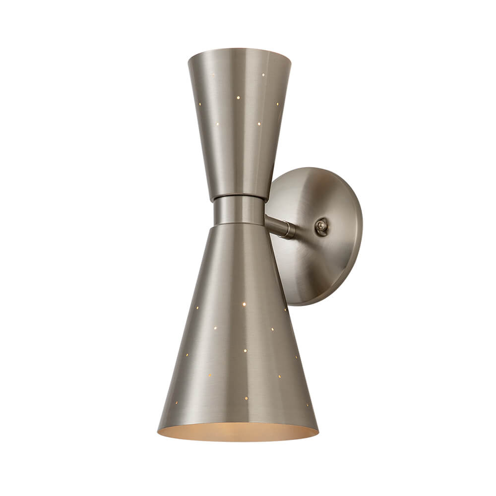 Mid-Century Modern Starry Hourglass 2-Light Mcm Wall Sconces in Silver/ Brass+Silver Finish for Bedroom/Living Room/Bathroom