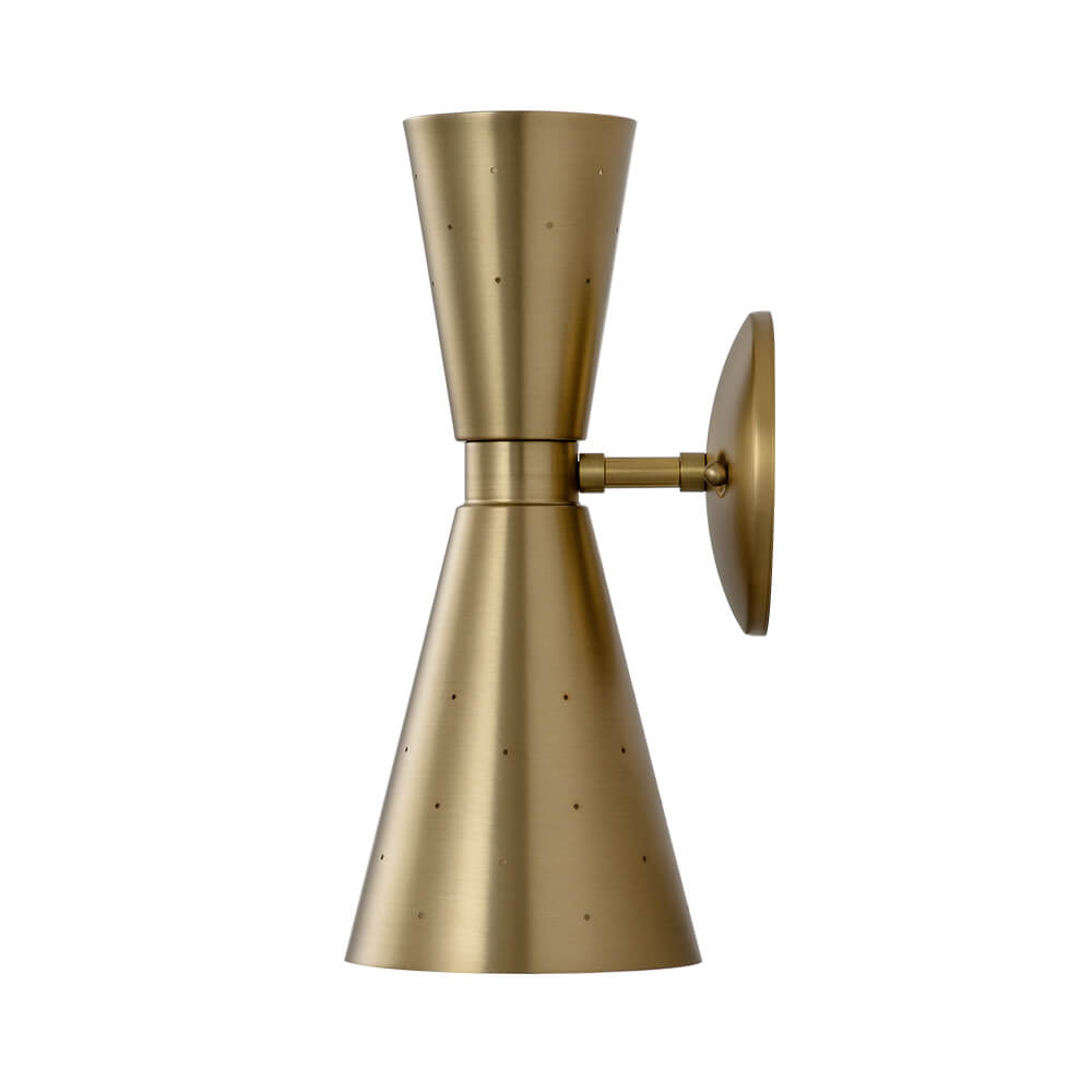 Mid-Century Modern Starry Hourglass 2-Light Mcm Wall Sconces in Silver/ Brass+Silver Finish for Bedroom/Living Room/Bathroom