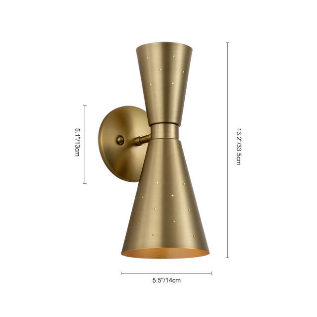 Modern Hourglass Wall Sconces Starry Wall Lamp in Silver/ Brass+Silver Finish for Living /Dining Room /Hallway