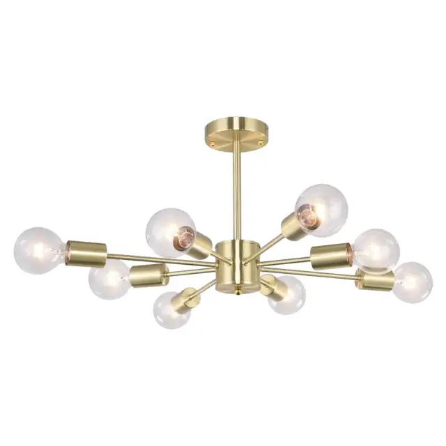 8-Light Modern Linear Semi Flush Mount Sputnik Light for Living Room ...