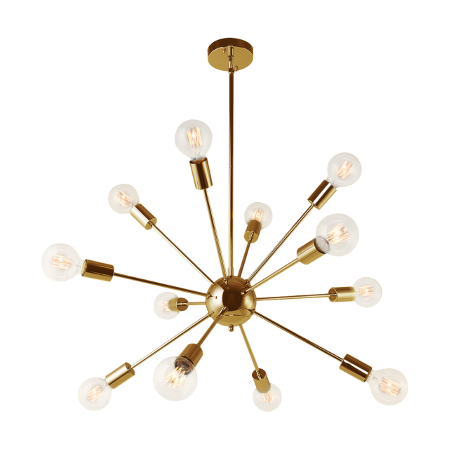 Chrome 8-Light Sputnik Chandelier for Modern Farmhouse Height Adjustable and Sloped Ceiling Compatible