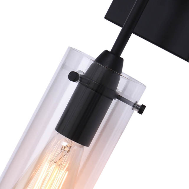 Clear Glass Cylinder Shade Single Light Modern Wall Sconce Wall Light Bathroom Vanity Light for Living Room Hallway Bedroom