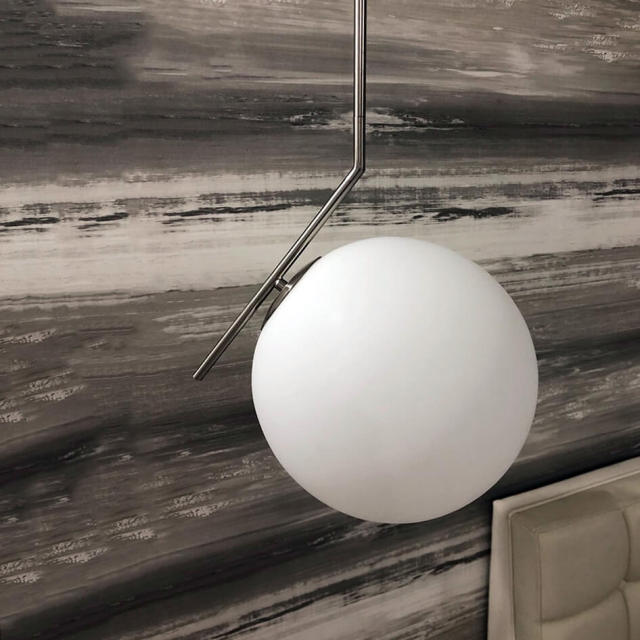 Modern Design 1 Light Globe Pendant Light with Opal Glass Shade for Living Room/Bedside/Bar/Study Room