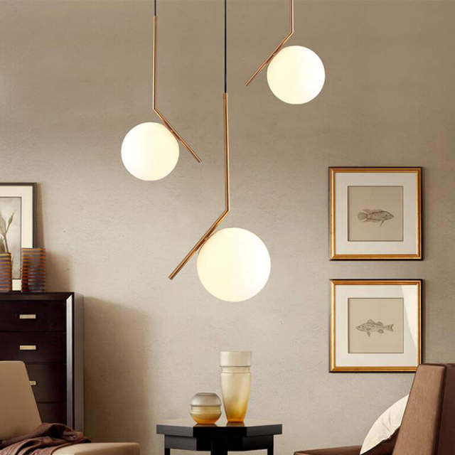 Modern Design 1 Light Globe Pendant Light with Opal Glass Shade for Living Room/Bedside/Bar/Study Room