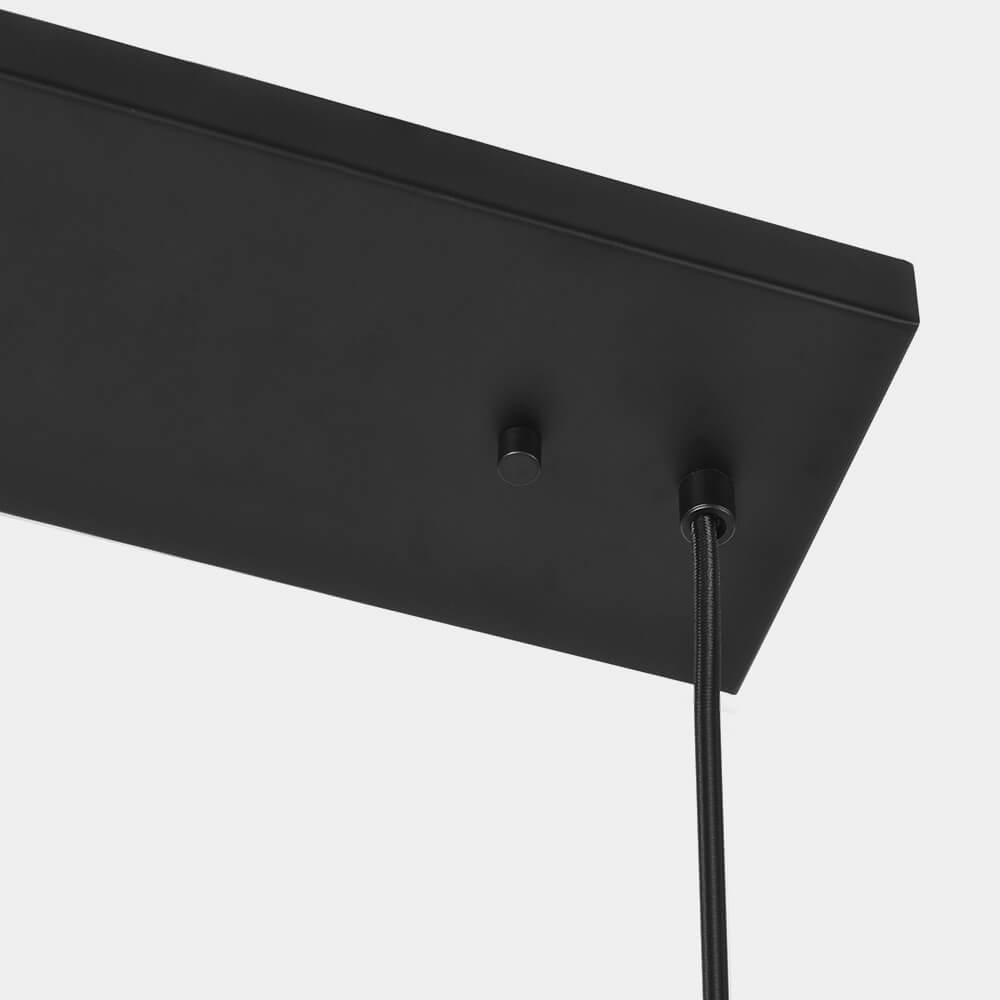 Mid Century Modern 4 Lights Black Rectangle Chandelier For Kitchen