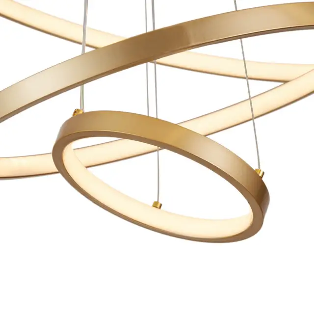 Modern Dimmable LED Lighting 3-Tier Ring Circular Shape Chandelier for Living Room Dining Room Bedroom