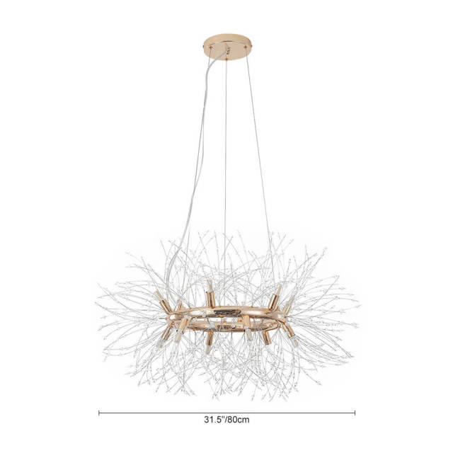 Modern Glam 12/18 Light Firework Sparkle Crystal Chandelier Pendant Light for Dining Room / Living Room/ Bedroom