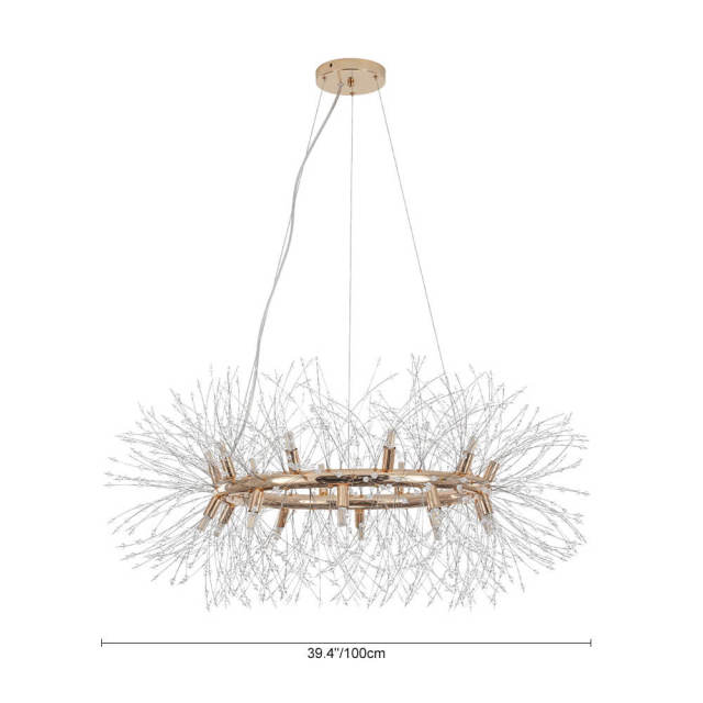 Modern Glam 12/18 Light Firework Sparkle Crystal Chandelier Pendant Light for Dining Room / Living Room/ Bedroom