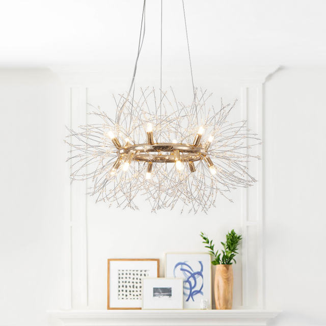 Modern Glam 12/18 Light Firework Sparkle Sputnik Chandelier Pendant Light for Restaurant/ Living Room/ Bedroom
