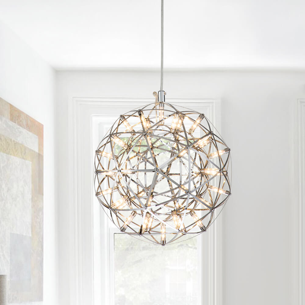 Glam Modern LED Globe Sparkle Starry Chandelier Pendant Light for Dining / Living Room/ Bedroom