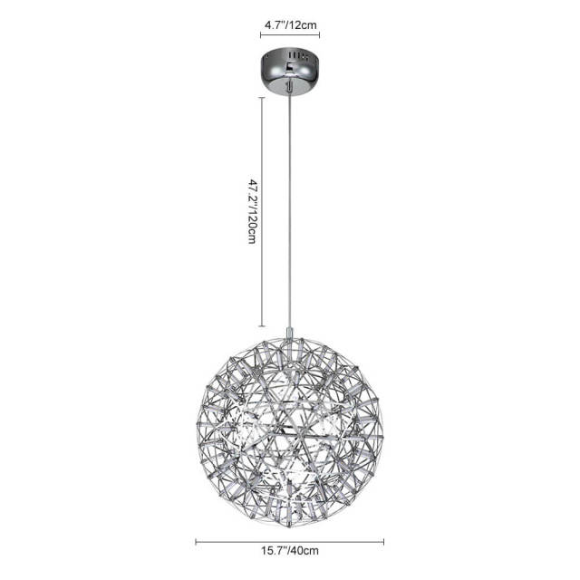 Glam Modern LED Basket Sparkle Starry Chandelier Pendant Light for Restaurant/ Living Room/ Bedroom